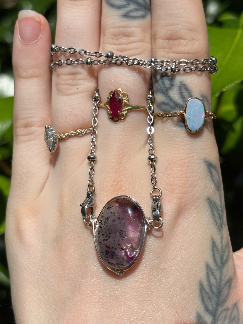 Trip amythest interchangeable necklace
